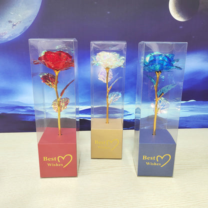 Colorful Gold Gold-foil Roses Mother's Day 520 Artificial Flower Valentine's Day Gift Christmas